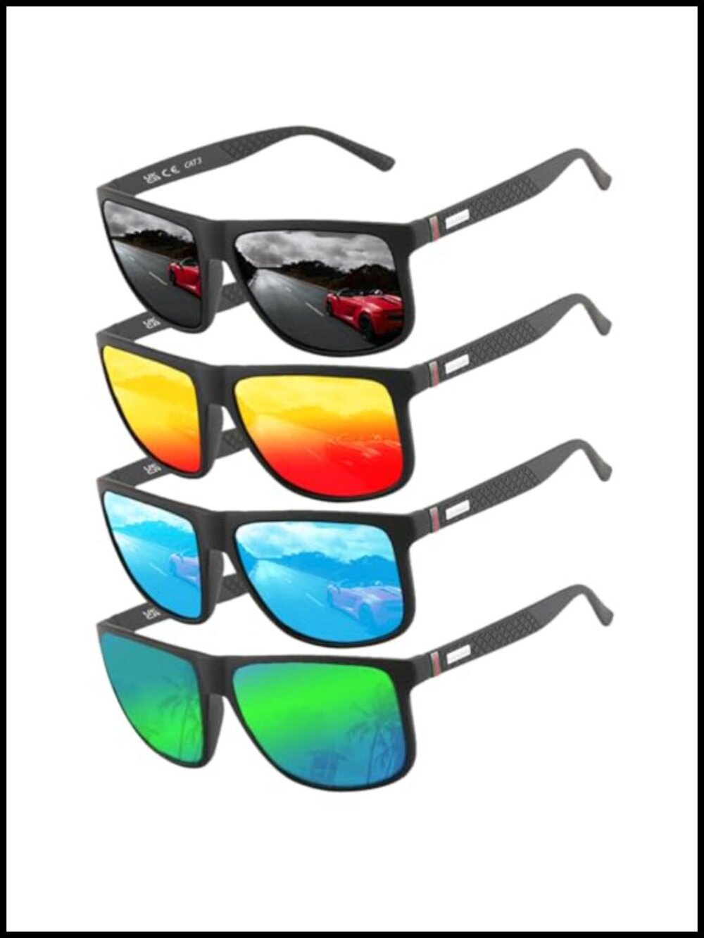 Polarized Sunglasses TR90 Ultralight Half Frame UV400 Casual Driving Fishing